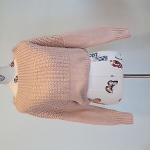 SAGE knitted boat neck croptop sweater.  Thick cozy in size S/M